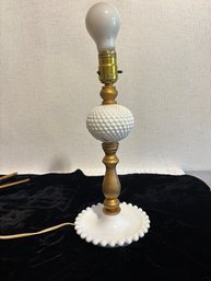 Vintage Hobnail Milk-glass Table Lamp