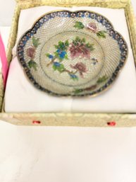Chinese Bowl Plique-a-jour Cloisonne Stained Glass Plate