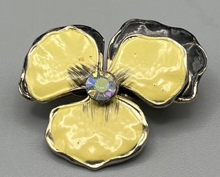 Vintage Pansy Flower Enamel Brooch/Pin