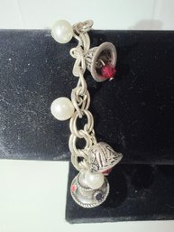 Silver-tone Bell Charm Bracelet