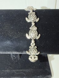 Silver-tone Sea Turtle Bracelet