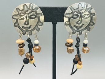 Chico's Vintage Sun Face Clip-on Earrings - 1 Of 2