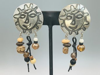Chico's Vintage Sun Face Clip-on Earrings - 2 Of 2