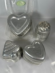 Lot Of Small Aluminum Baking Molds