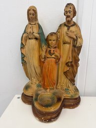 Vintage Chalkware Or Plaster Holy Family Statue