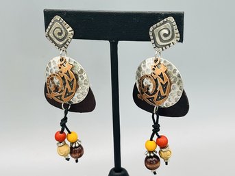Chico's Vintage Dangle Hammered Southwestern Themed Earrings - CH7