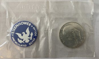 1971 S Eisenhower Uncirculated US Silver Eisenhower Dollar No Envelope