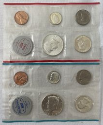 1964 Uncirculated Mint Set Denver & Philidelphia No Envelope 90% Silver Kennedy Half Dollar