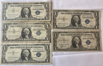 1957, 1957-A, 1957-B, 1957-C & 1957-D One Dollar Silver Certificates #1