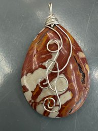 Handmade Noreena Jasper Sterling Silver Wire-wrapped Pendant
