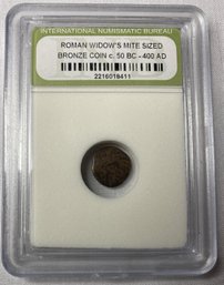 Ancient Roman Widows Mite Sized Bronze Coin C. 50 BC - 400 AD