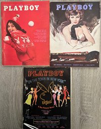 Set Of 3 Vintage 1960's Playboy Magazines
