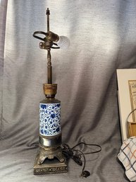 Blue & White Brass ? Lamp