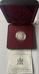 2000 Canada Proof Silver 5 Cents Les Voltigeurs De Quebec, RCM