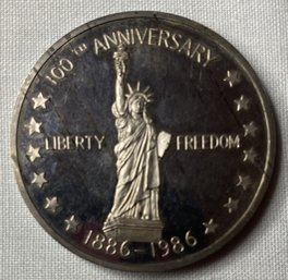1986 Liberty 100 Anniversary 1 Oz .999 Silver