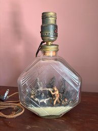 Glass Bottle (Prune) With A Hunting Themed Diorama Inside