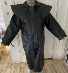 New Old Stock Mens Lined Genuine Leather Duster XXL