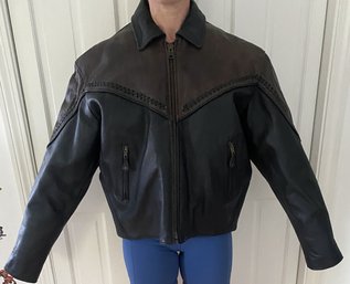Womans New Old Stock Lined Leather Jacket XXL