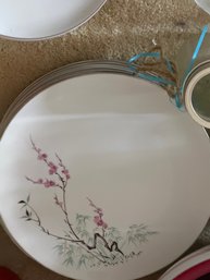 Vintage Set Of Fine China Of Japan In 'the Cherry Blossom' Pattern Featuring A Pink Floral Design