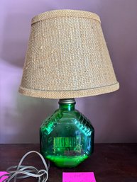 Miniature Log Cabin Scene Lamp - Made From A Prune Juice Bottle