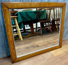 Beautiful Beveled Edge Glass Oak Mirror