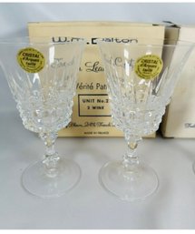 W.M. Dalton French Lead Crystal Verite Wine Glasses - New In Box (2 Boxes  4 Glasses)