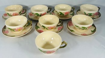 Lot Of Franciscan Rose Teacups And Saucers