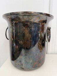 Vintage Silver Plate Brass Ice Bucket Or Wine Cooler Dating From The Early 1900s