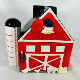 Farm Barn Cookie Jar With Lid