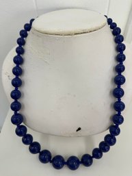 Vintage Blue Graduated Beaded Necklace
