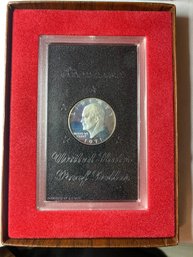 1971 S Eisenhower Uncirculated US Silver Eisenhower Dollar In Brown Box