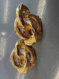 Pair Of Vintage Givenchy Gold-tone Clip-on Earrings