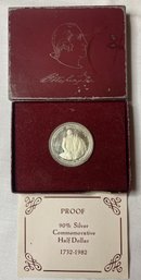 1732 - 1982 Washington Proof Commemorative Half Dollar 90% Silver With Box And COA