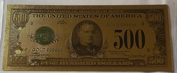 100mg 24K Gold 1928 $500 Dollar Bill Gold Certificate Banknote