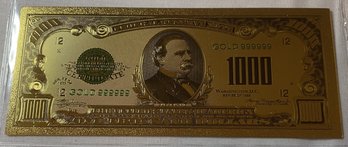 100mg 24K Gold 1928 $1000 Dollar Bill Gold Certificate Banknote