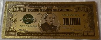 Gold 1928 $10000 Ten Thousand Dollars Banknote Collectible