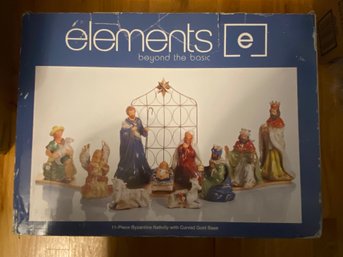 Elements Beyond The Basic 11-Piece Byzantine Nativity With Curved Gold Base 10'