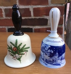 2 Vintage Fine Porcelain Christmas Bells Made In West Germany