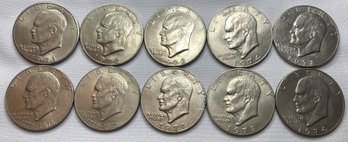 10 Eisenhower One Dollar Coins