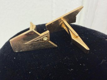 Vintage Geometric Gold-tone Cufflinks Possible By Anton