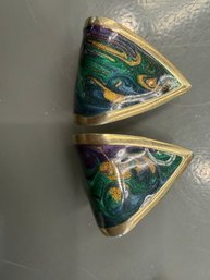 Vintage Swirl Glitter Enamel Pierced Earrings