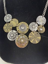 NOA Designer Necklace 'paquerettes' In Beige, Silver And Gray