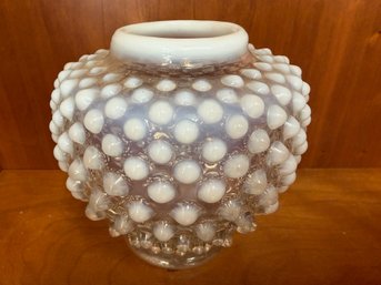Vintage Fenton Art Glass French Opalescent Hobnail Vase Or Ginger Jar
