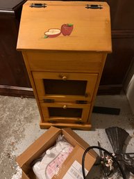 Solid Wood Primitive Style Farmhouse Kitchen Storage Cabinet Bin For Potatoes And Onions Etc