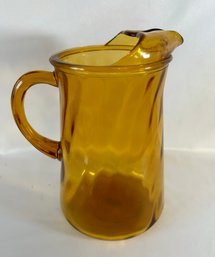 Amber Pitcher With Swirl Design