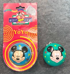 2 Mickey Mouse Disney Yo-yos (1 In OG Packaging)