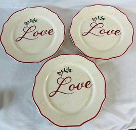 Better Homes & Gardens 'Love' Plates - Set Of 3, Never Used