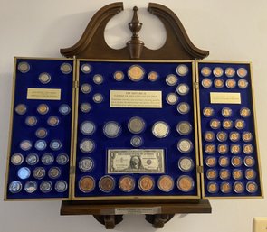 Heritage Of America Coin Collection, 1970's Vintage, Complete In Wall Display Case