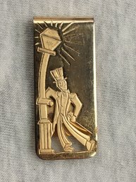Vintage Anson Gold-filled Money Clip 'Drunken Man' Or 'Man Leaning On Lamp Post' Design