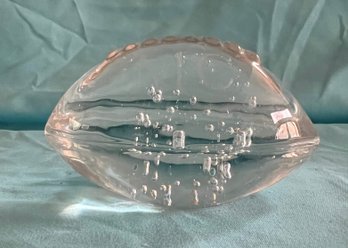 Clear Glass Football Paperweight Home Decor